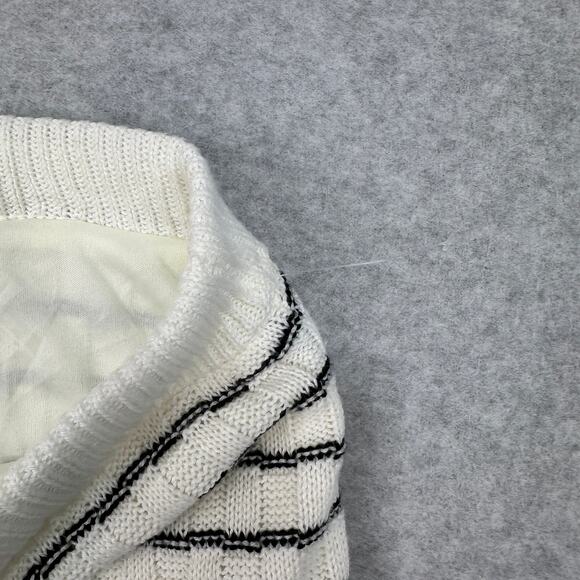 Freshman 1996 Maxi Skirt Striped Crochet WMNS M Ivory Black Cottagecore Boho - Picture 3 of 8